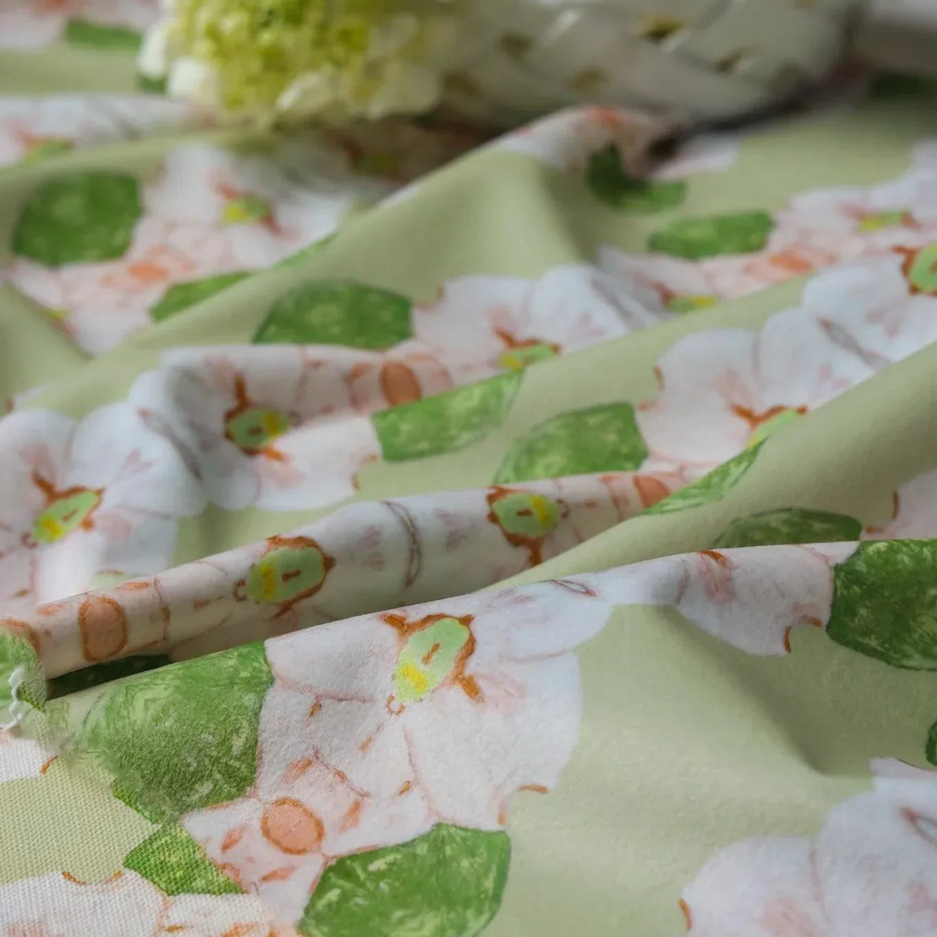 Flowering Dogwoods Fernwood Green Fabric - Truett Designs