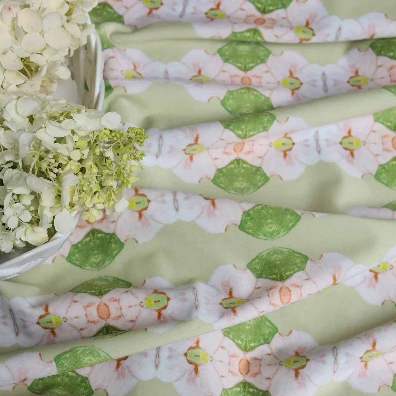 Flowering Dogwoods Fernwood Green Fabric - Truett Designs
