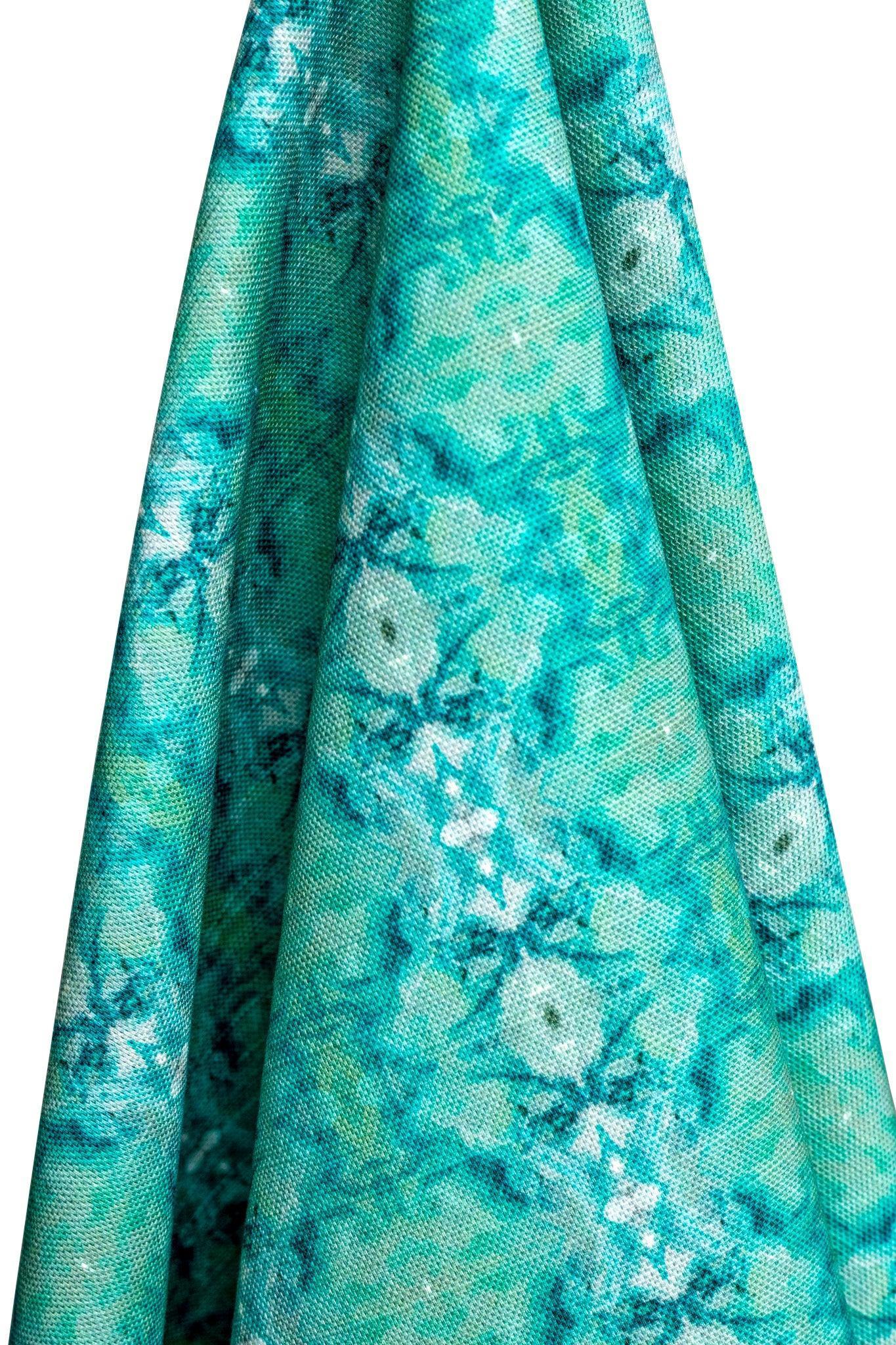 Geometric Circles-Teal Fabric - Truett Designs