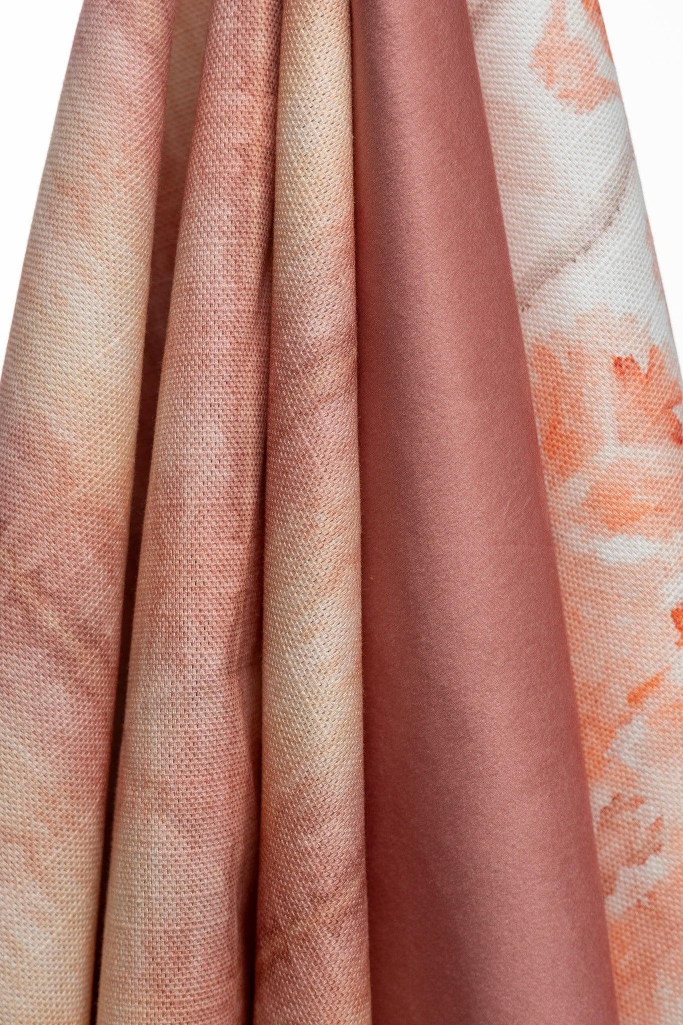 Painted Plaid Coral Fabric - Truett Designs