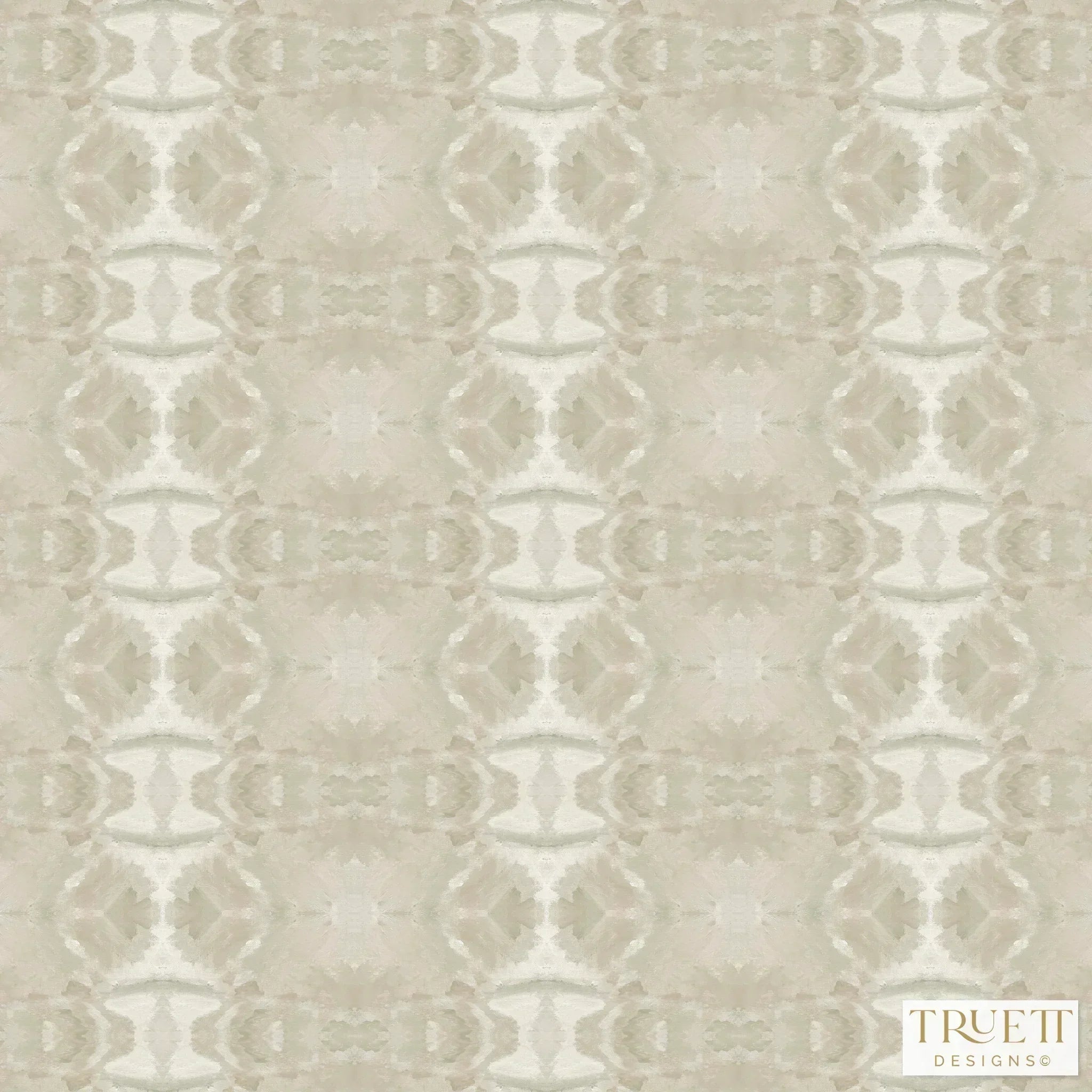 luxury abstract neutral wallpaper in soft putty tones with layered organic movement inspired by live oak trees, designed for modern traditional interiors, luxury bedrooms, powder rooms, dining spaces, and collected contemporary homes. Sustainably printed in England by Truett Designs.