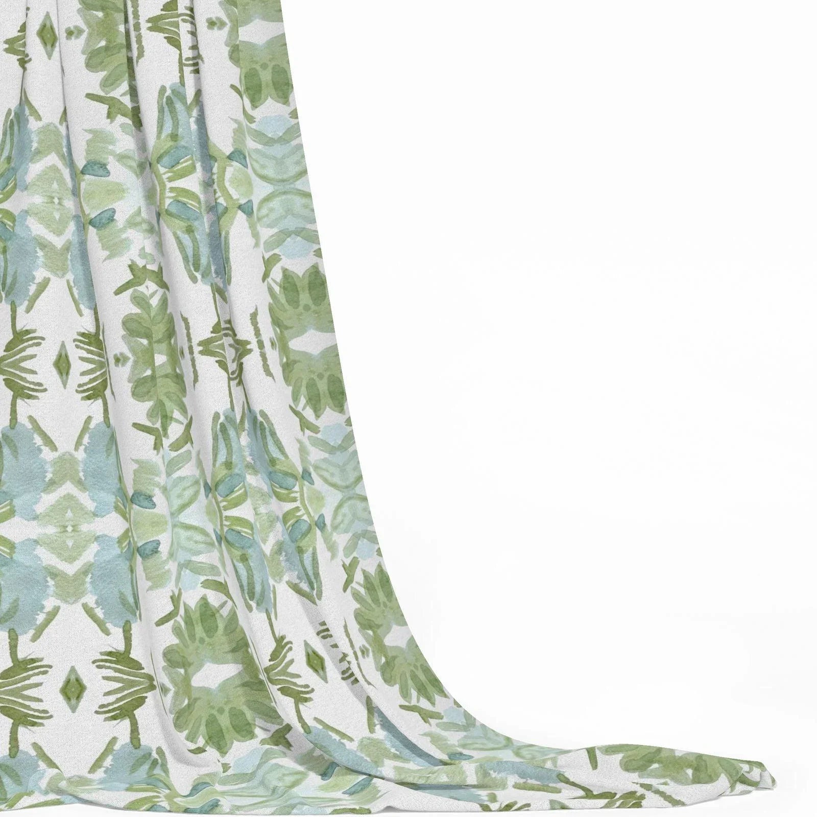 Wildflowers I Sage Green & Blue Fabric Large Repeat - Truett Designs