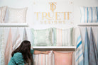 Trees Calm Jade Luxury Pillow by Truett Designs featuring an abstract botanical pattern inspired by oak leaf foliage in calming jade green and soft neutral tones. Handcrafted in England from sustainably printed luxury fabric, this designer decorative pillow brings organic texture, depth, and sophisticated color to sofas, beds, accent chairs, and window seats. A versatile accent for traditional, transitional, and modern interiors, ideal for interior designers seeking luxury throw pillows, artisan-crafted tex